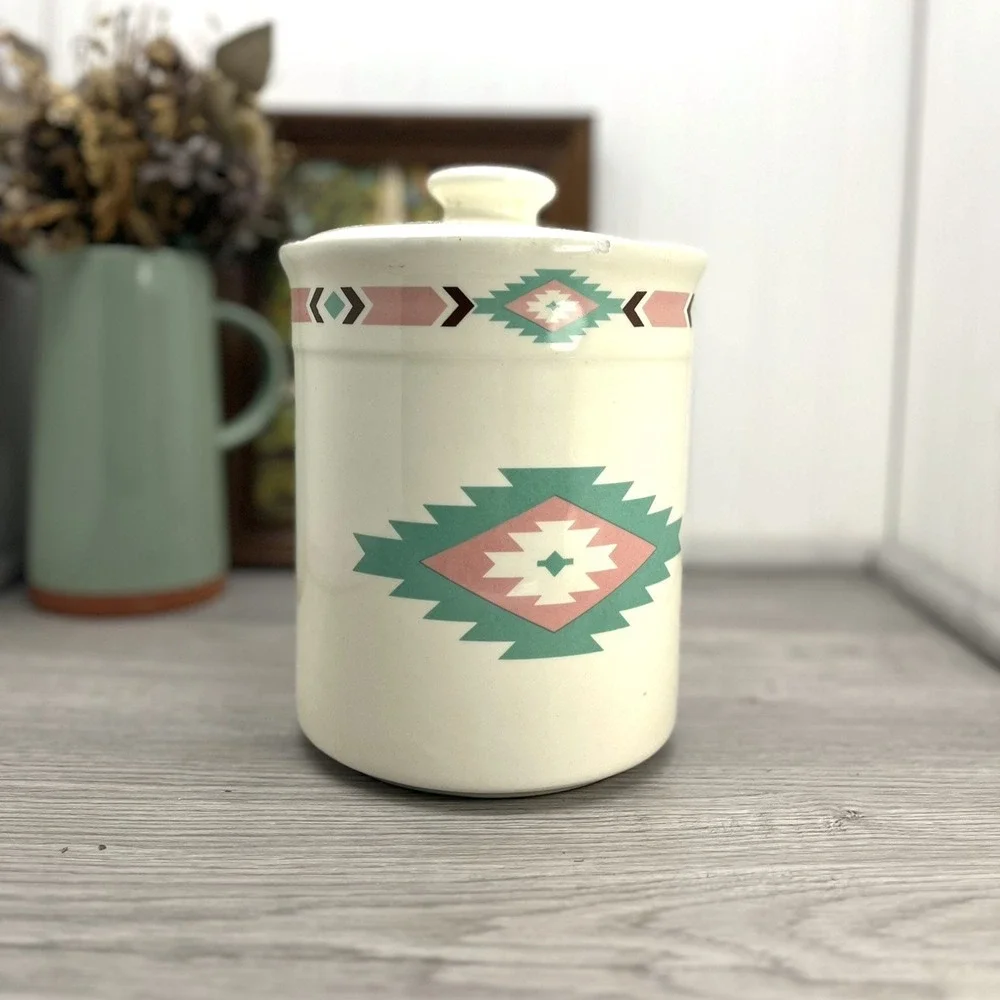 Southwest Aztec Kitchen Decor: Meiwa Ceramic Canister‎